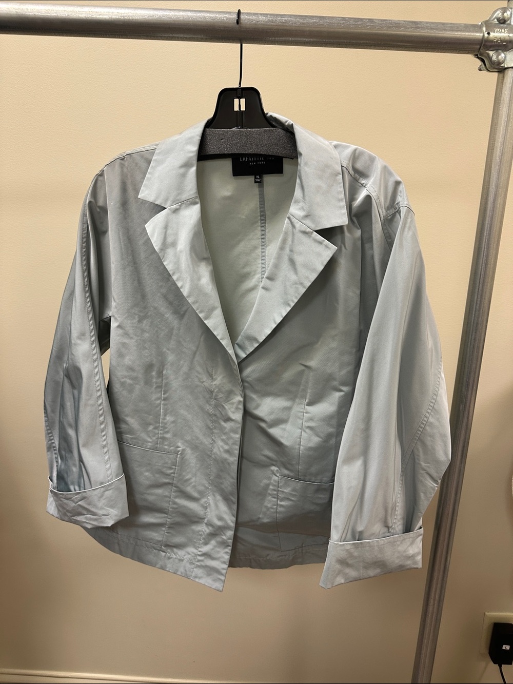 Lafayette 148 New York Pale Blue Relaxed Open-Front Blazer